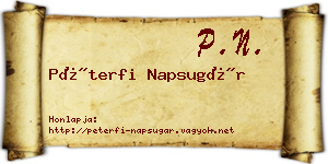 Péterfi Napsugár névjegykártya